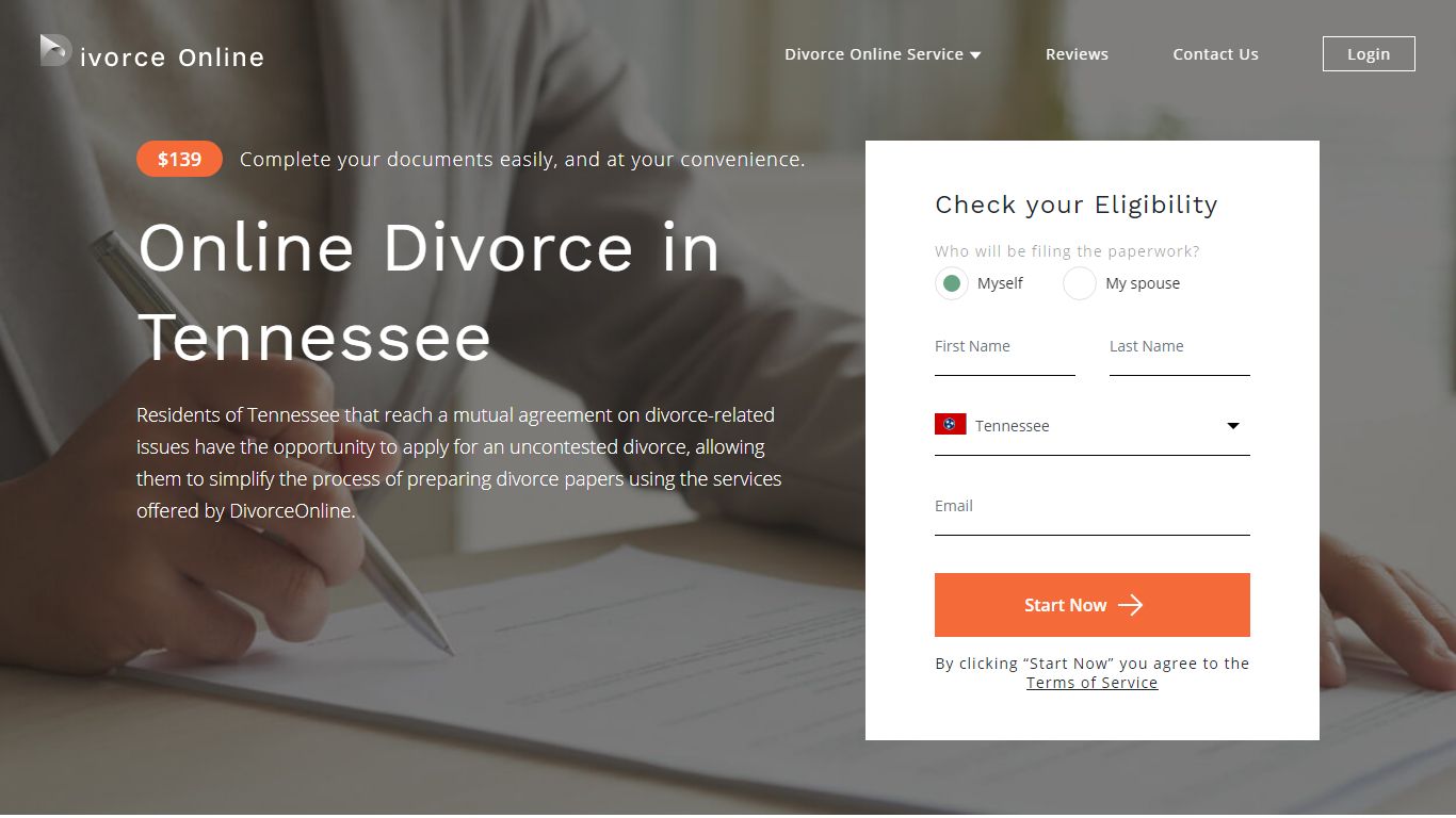 Tennessee Online Divorce - Cheap Uncontested Divorce in TN